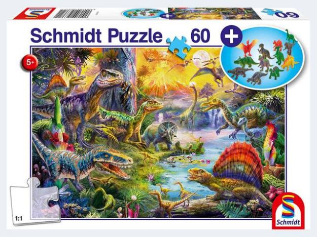 Bild von Puzzle 100T Dinosaurier mit Figurenset - 56372
