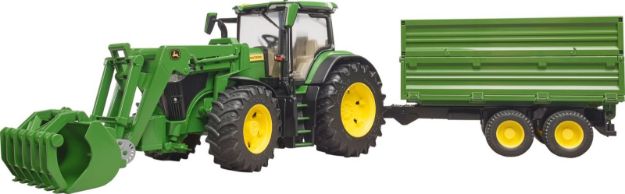 Bild von Bruder 03155 John Deere 7R 350 mit Frontlader und Tandemachstransportanhänger