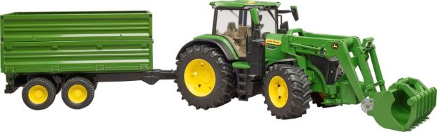 Bild von Bruder 03155 John Deere 7R 350 mit Frontlader und Tandemachstransportanhänger