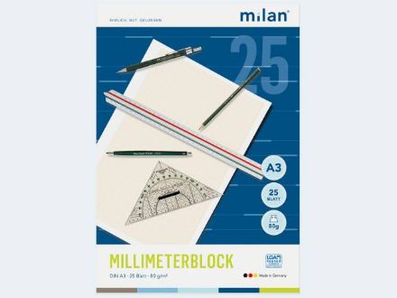 Zeige Details für Milan Millimeterblock A3/25 80g - 243 Bild von Milan Millimeterblock A3/25 80g - 243