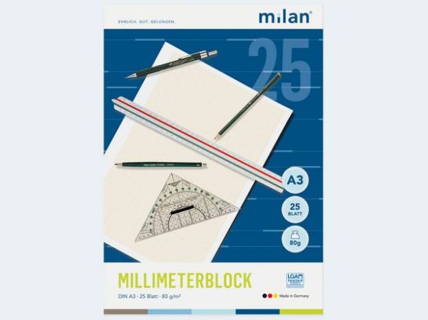 Bild von Milan Millimeterblock A3/25 80g - 243