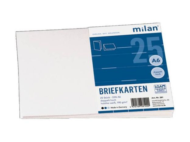 Bild von Milan Briefkarten 25 Stück A6 Doppelkarte hoch - 281 Milan