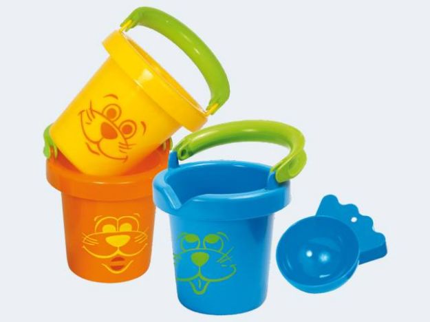 Bild von Gowi 3 Badeeimer 12cm im Netz mit Motiv - 558-12