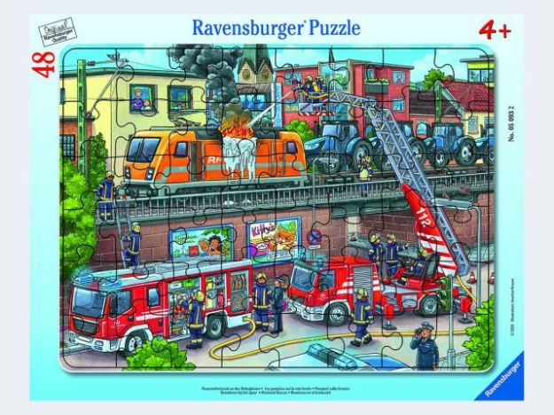 Bild von Rahmenpuzzle 48T Feuerwehreinsatz an den Bahngleis - 05093