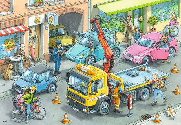 Bild von Puzzle 2x24T Müllabfuhr & Abschleppwagen - 05096