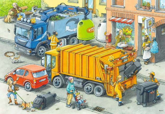 Bild von Puzzle 2x24T Müllabfuhr & Abschleppwagen - 05096