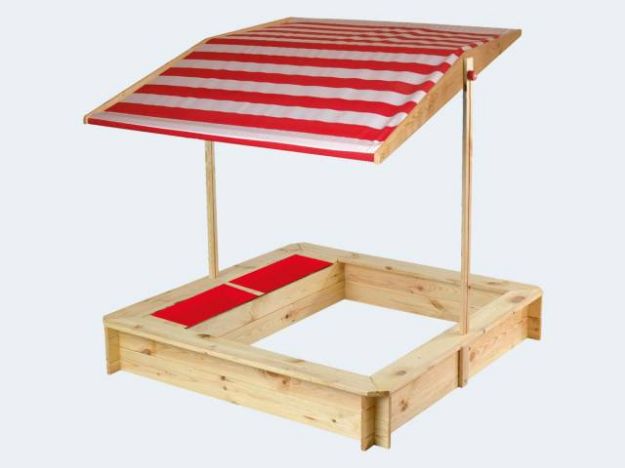 Bild von Sandkasten Holz m Dach 118cm m Wasser-Matsch - 41110