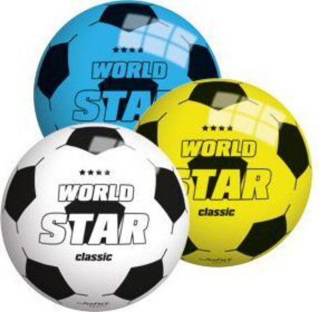 Bild von John Sportball World Star 13cm silber/gold/blau - 50602