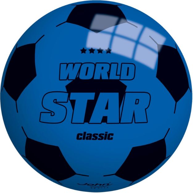 Bild von John Sportball World Star 13cm silber/gold/blau - 50602