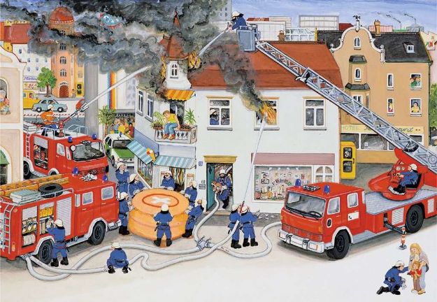 Bild von Ravensburger 08851 Puzzle Bei der Feuerwehr 2 x 24 Teile