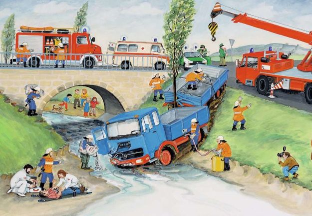 Bild von Ravensburger 08851 Puzzle Bei der Feuerwehr 2 x 24 Teile
