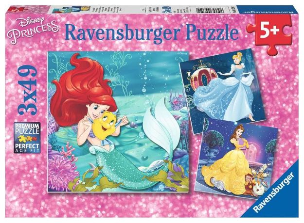 Bild von Puzzle 3x49T Abenteuer der Prinzessinnen - 09350