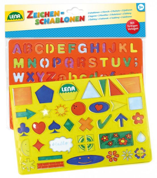 Bild von Lena Schablonen-Sets ABC Zahlen Zeichen 2 Stück - 65774
