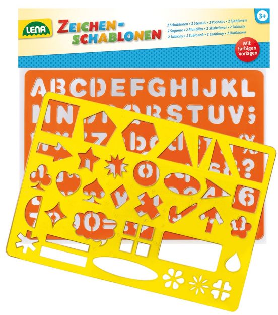 Bild von Lena Schablonen-Sets ABC Zahlen Zeichen 2 Stück - 65774