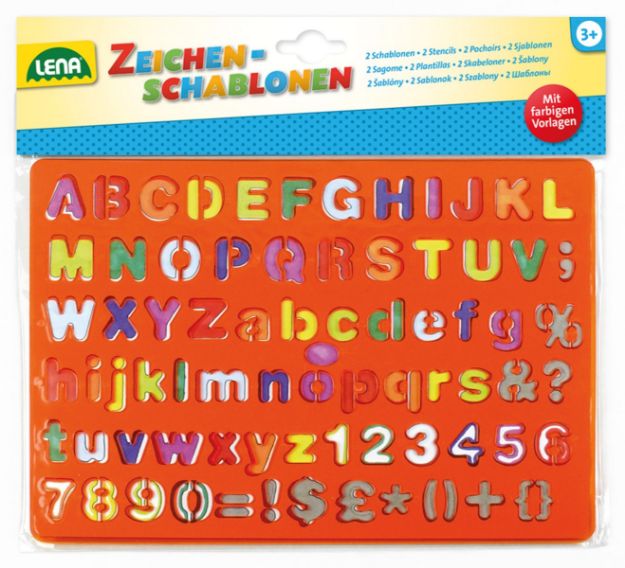 Bild von Lena Schablonen-Sets ABC Zahlen Zeichen 2 Stück - 65774