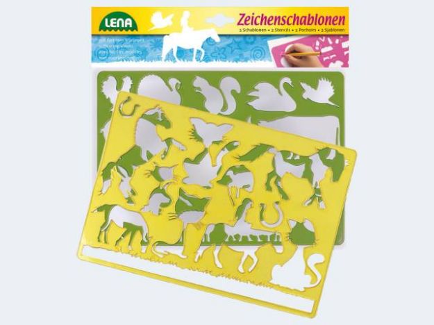 Bild von Lena Schablonen-Sets Tiere 2 Stück - 65767
