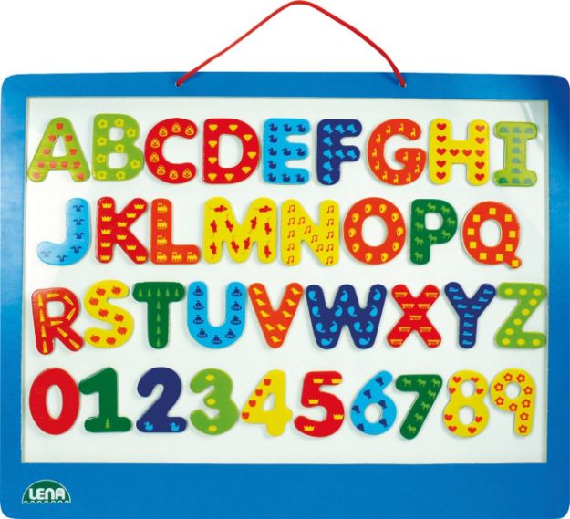 Bild von Holz-Magnettafel 44x39cm 26 Buchstaben 10 Zahlen - 65822