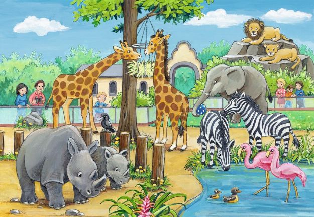 Bild von Puzzle 2x24T Willkommen im Zoo - 07806