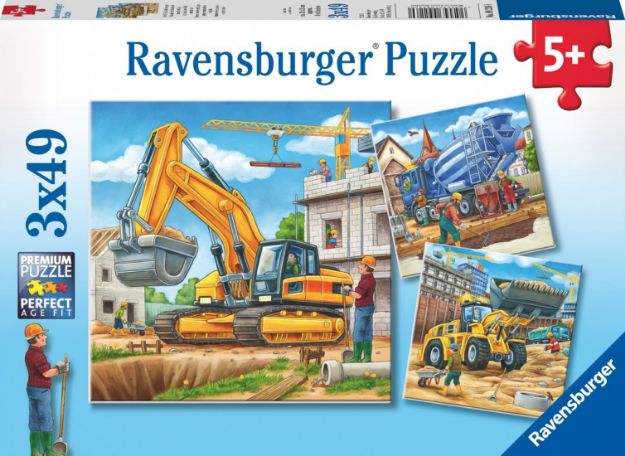 Bild von Puzzle 3x49T Große Baufahrzeuge - 09226