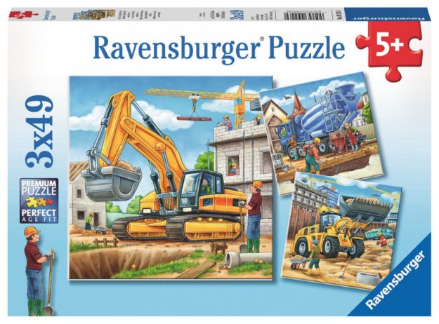 Bild von Puzzle 3x49T Große Baufahrzeuge - 09226