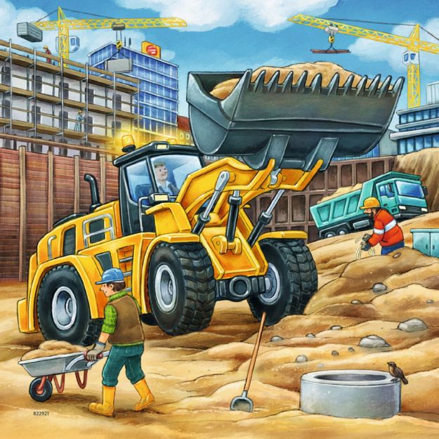 Bild von Puzzle 3x49T Große Baufahrzeuge - 09226