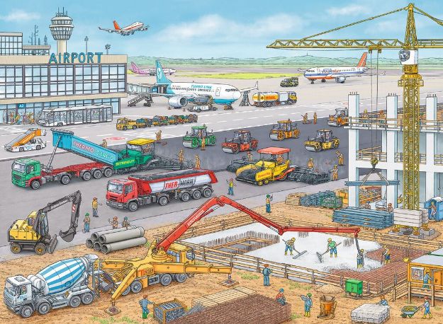Bild von Puzzle 100T XXL Baustelle am Flughafen - 10624