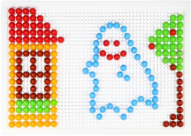 Bild von LENA Mosaik-Set 200 Stecker bunt 10mm - 35628