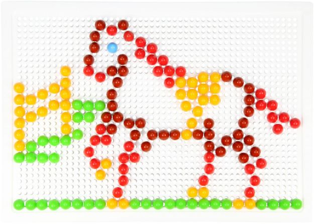 Bild von LENA Mosaik-Set 200 Stecker bunt 10mm - 35628