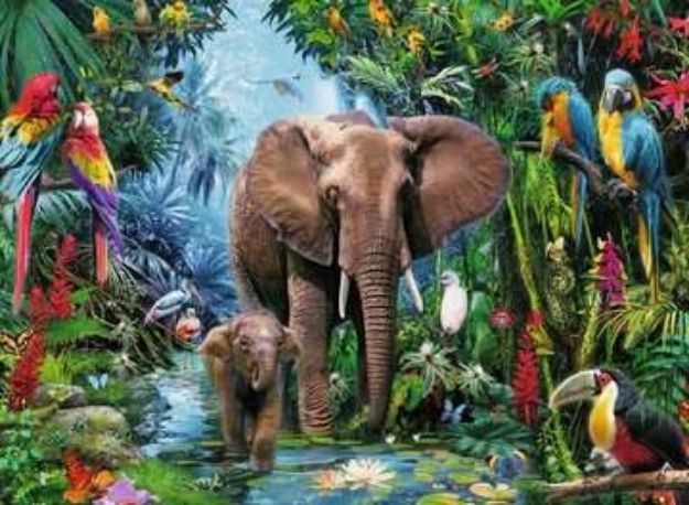 Bild von Puzzle 150T XXL Dschungelelefanten - 12901