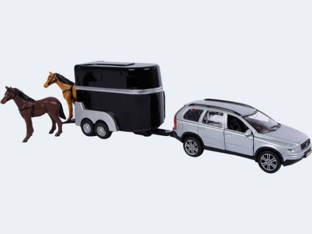 Bild von PKW Volvo m Pferdehänger 25cm Metal Rückzug - 521631