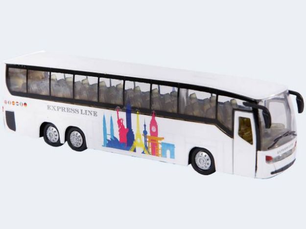 Bild von Reisebus 19cm Rückzug mit Licht und Sound - Pro Bestellung wird ein Stück von 3 Varianten per Zufallsprinzip zugesendet! - 510761