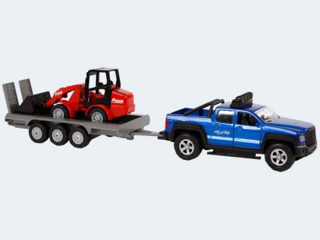 Bild von SUV mit Anhänger und Radlader Licht und Ton - 510207