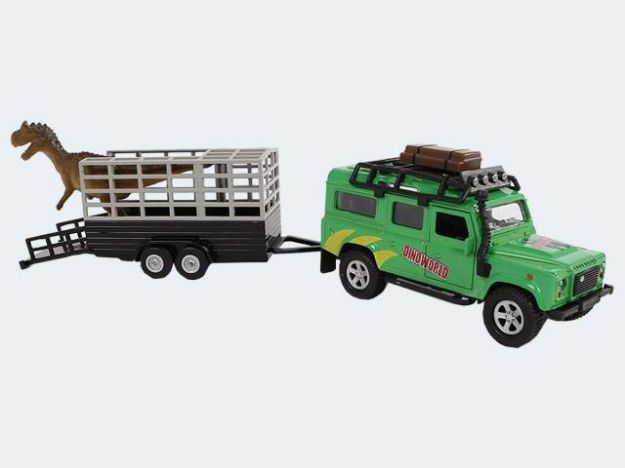 Bild von Land Rover mit Dino auf Anhänger 29cm - 520178