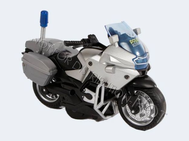 Bild von Polizei Motorrad Rückzug Licht Sound 13cm - Eine Verkaufseinheit = 12 Stück - 510247