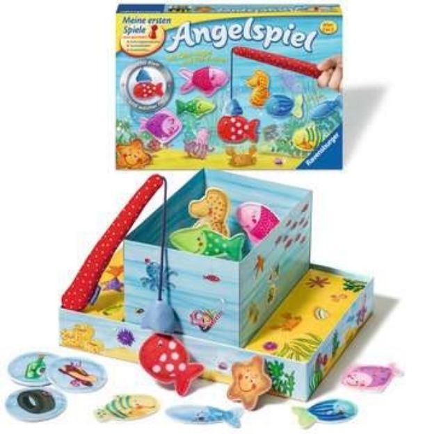 Bild von Angelspiel - 4 Klett-Angeln, 12 Filz-Fische 2+ - 22337