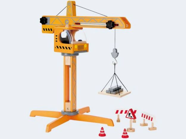 Bild von Hape Baukran mit Zubehör 10 Teile Holz - E3011