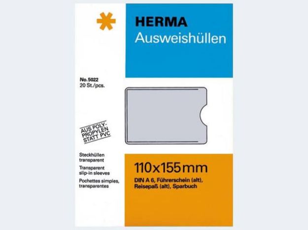 Bild von Steckhülle 110x155mm fürSparbuch/Führerschein - 5022