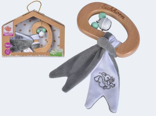 Bild von Eichhorn Baby Pure Rassel Buchenholz mit Plüsch - 100005711