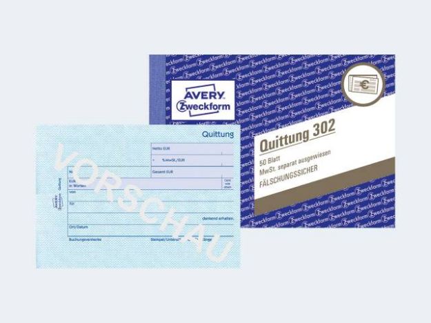 Bild von Quittungen 302 A6/50Bl mit Mwst-Nachweis