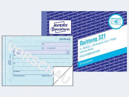 Zeige Details für Quittungen 321 A6/2x50Bl Bild von Quittungen 321 A6/2x50Bl