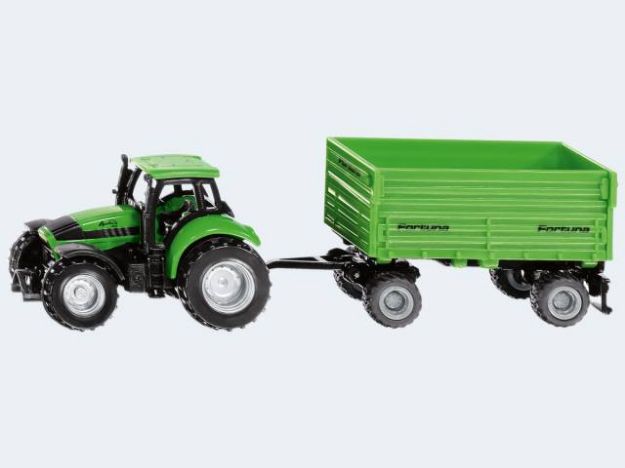 Bild von SIKU 101606 DEUTZ-FAHR mit Fortuna 2-Achs Anhänger