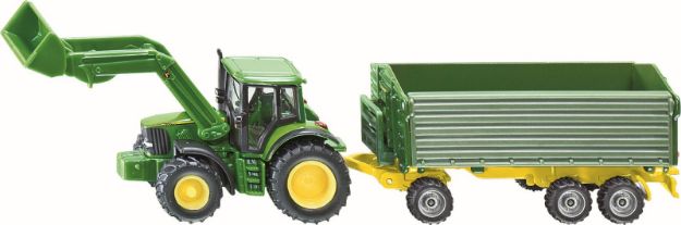 Bild von SIKU 1843 John Deere mit Frontlader und Anhänger