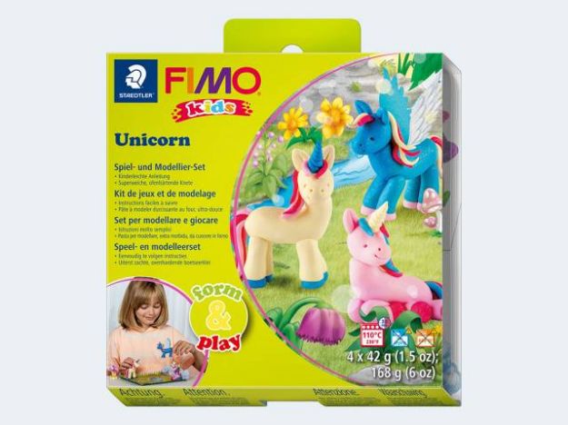 Bild von Fimo Kids Unicorn form&play 4 Blöcke a 42g - 8034 19 LY