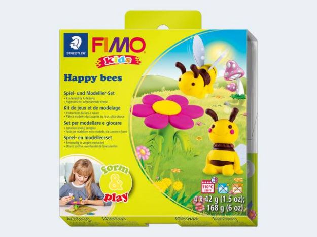 Bild von Fimo Kids Happy Bees form&play 4 Blöcke a 42g - 8034 27 LY