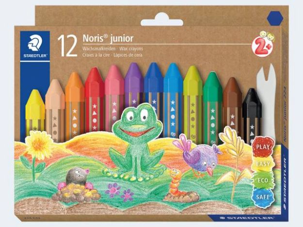 Bild von 12 Wachsmalkreiden Noris junior im Kartonetui - 224 C12