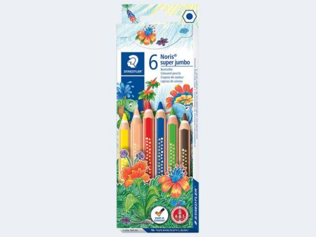 Bild von Farbstift Noris 6er Super Jumbo 126 im Kartonetui - 129NC6