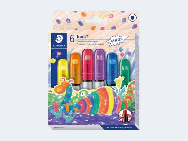 Bild von 6 Glittergelmalstifte im Etui ge/or/rt/vi/bl/gn - 2390M C6