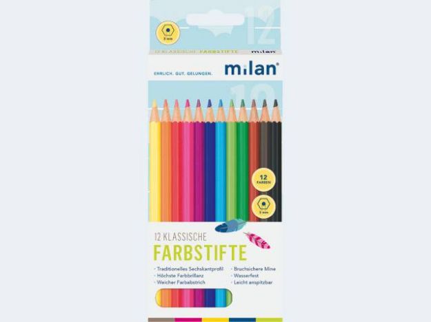Bild von Milan 12 Farbstifte hexagonal im Kartonetui - 394