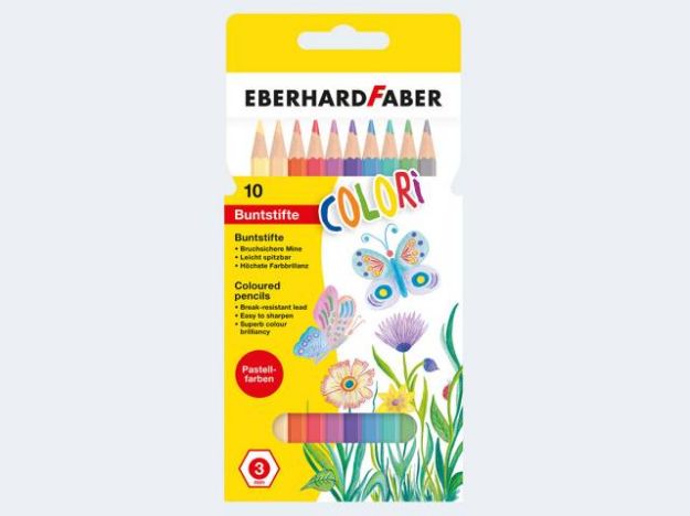 Bild von 10 Farbstifte Pastell hexagonal im Pappetui - 514810