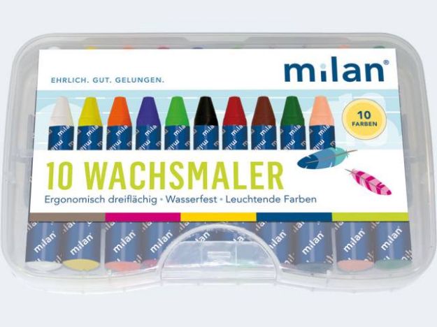 Bild von Milan 10 Wachsmalkreiden wasserfest - 331/10